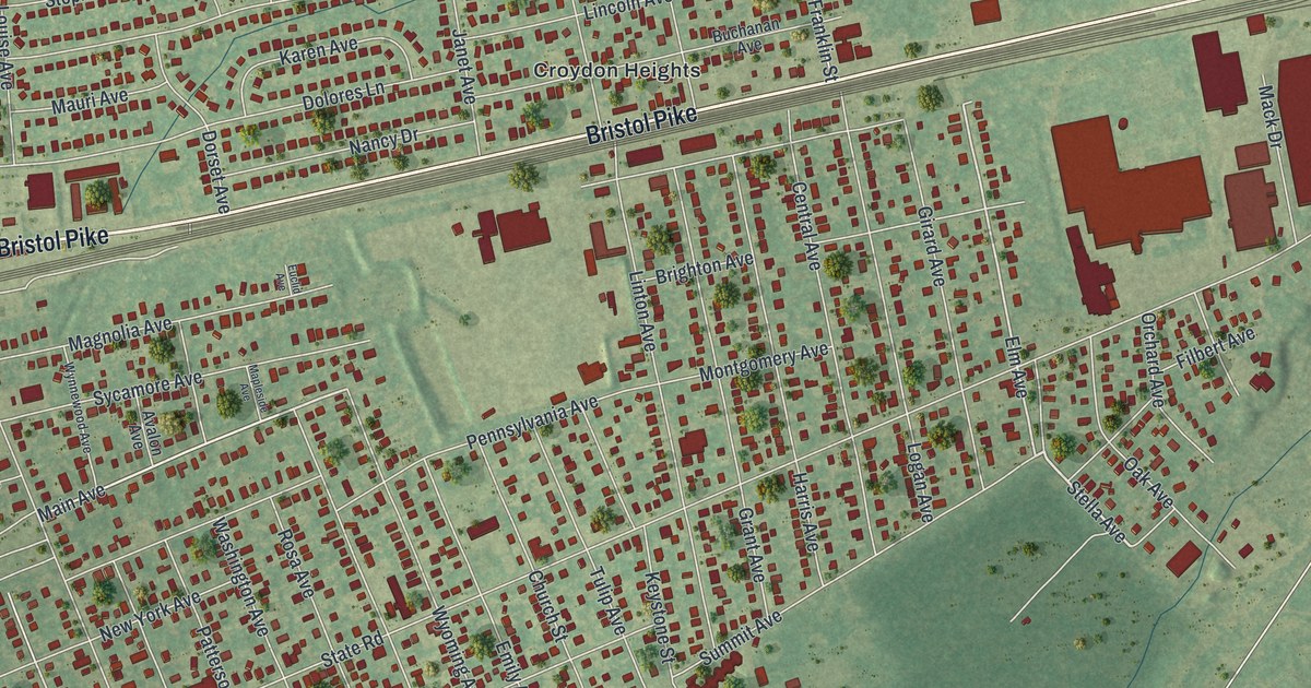 Map of Croydon, Pennsylvania in 2026