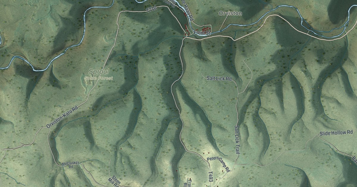 Map of Curtin, Pennsylvania in 2026