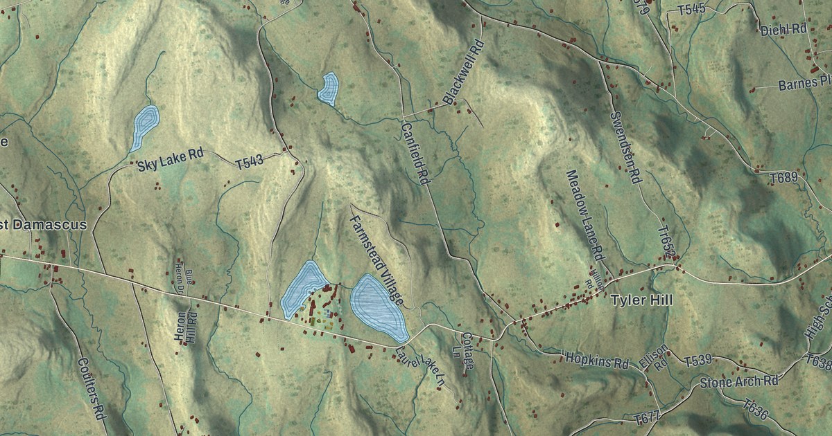 Map of Damascus, Pennsylvania in 2026