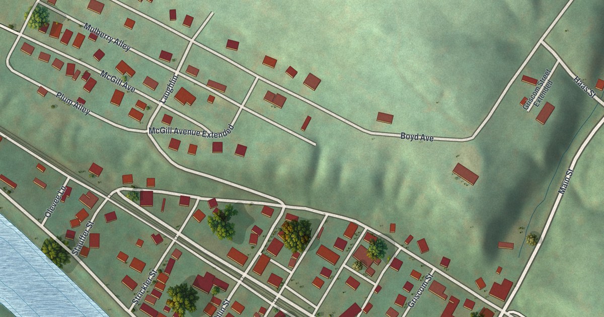 Map of Dawson, Pennsylvania in 2026