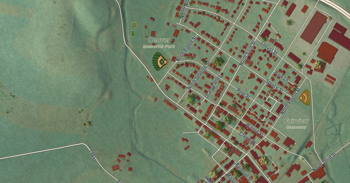 Map of Denver, Pennsylvania in 2026