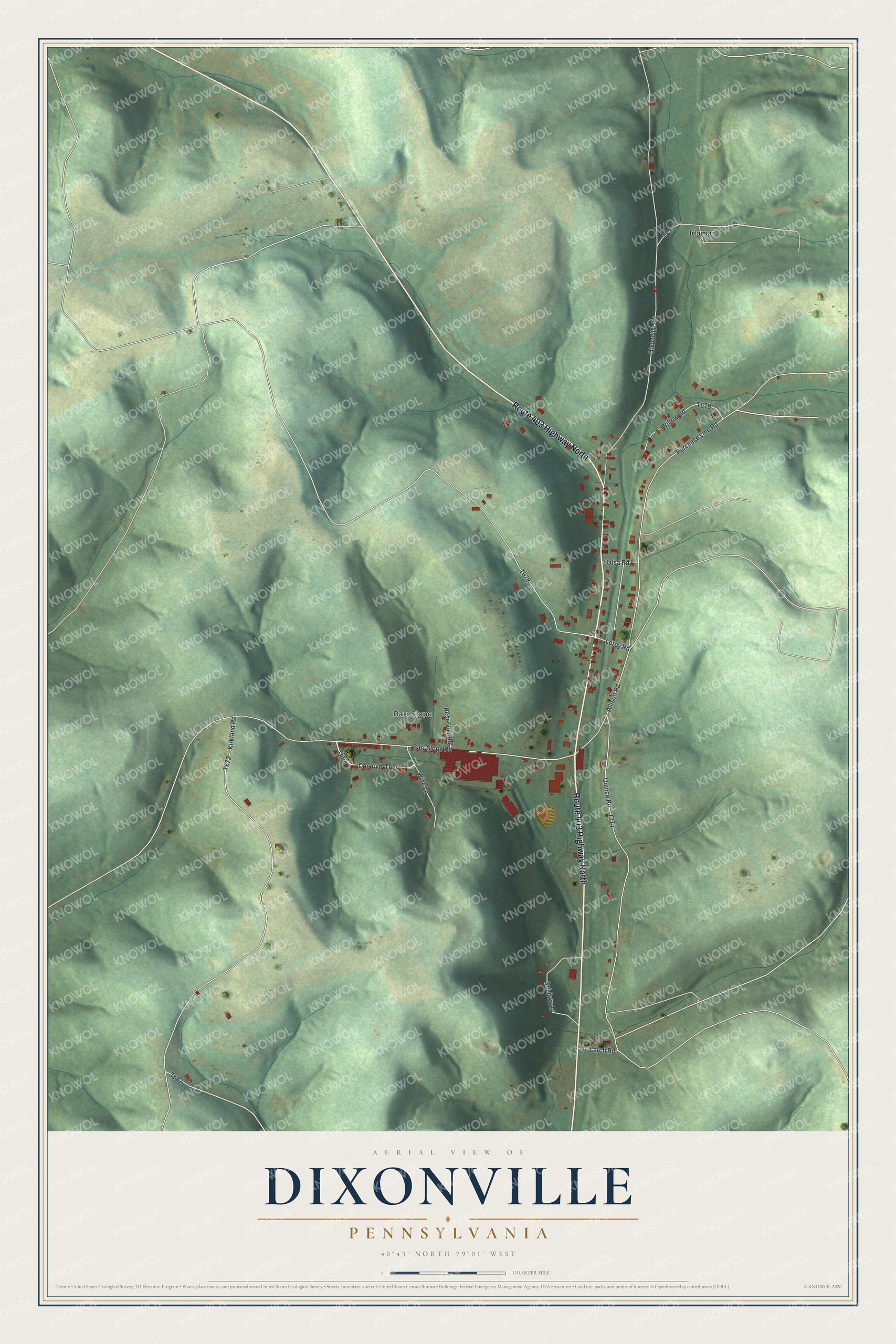 Watermarked full-map preview of Dixonville, Pennsylvania