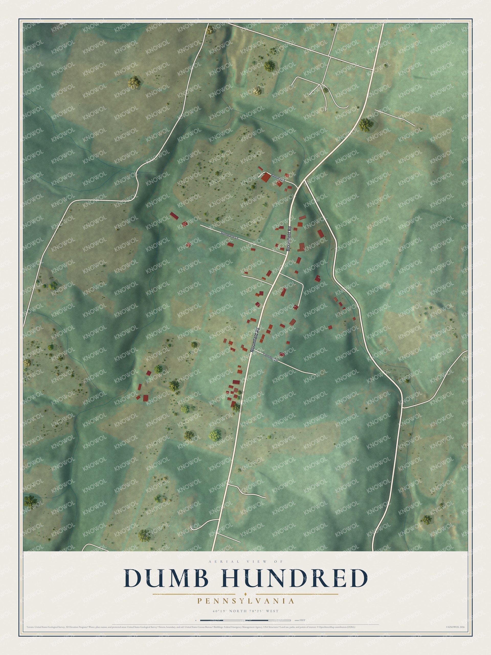 Watermarked full-map preview of Dumb Hundred, Pennsylvania
