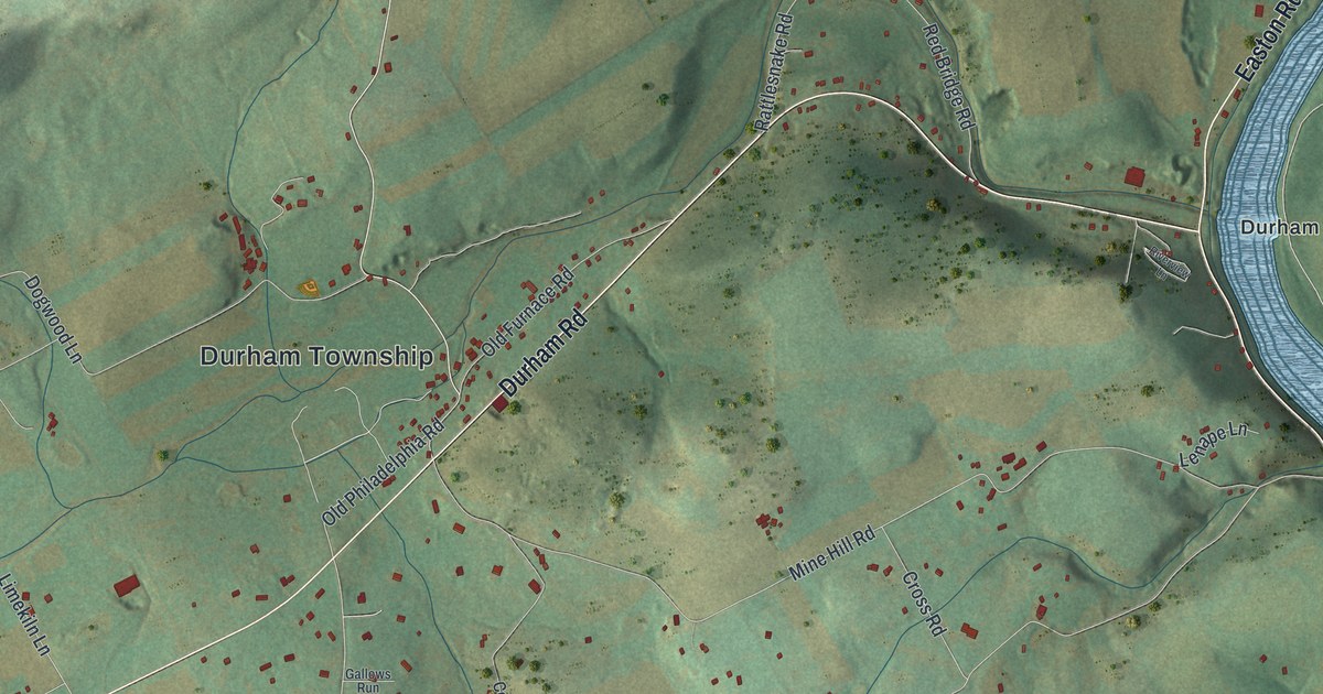 Map of Durham, Pennsylvania in 2026
