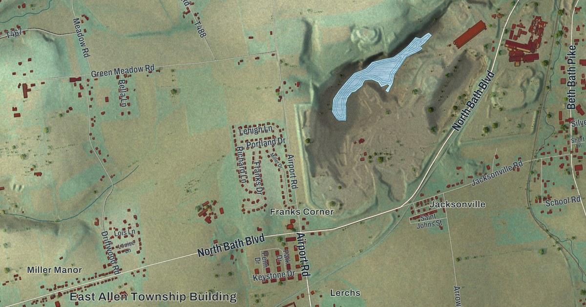 Map of East Allen, Pennsylvania in 2026