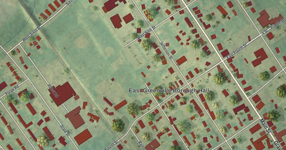 Map of East Greenville, Pennsylvania in 2026