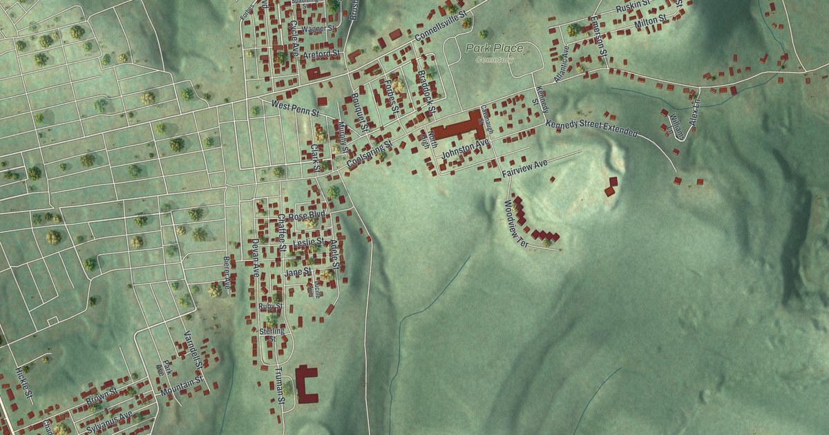 Map of East Uniontown, Pennsylvania in 2026