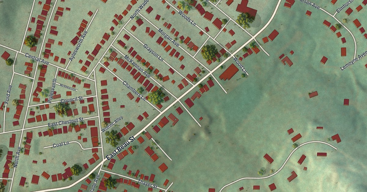 Map of East Washington, Pennsylvania in 2026