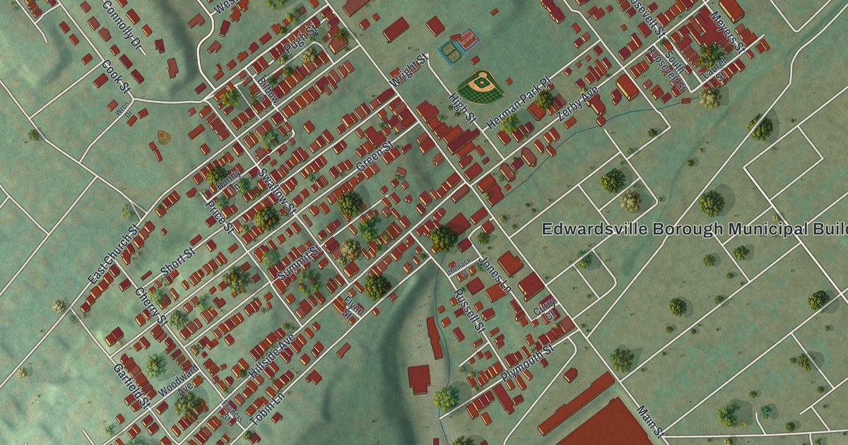 Map of Edwardsville, Pennsylvania in 2026