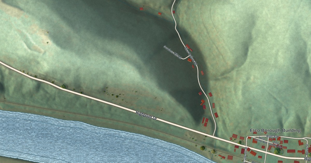 Detailed Map of Elco, Pennsylvania