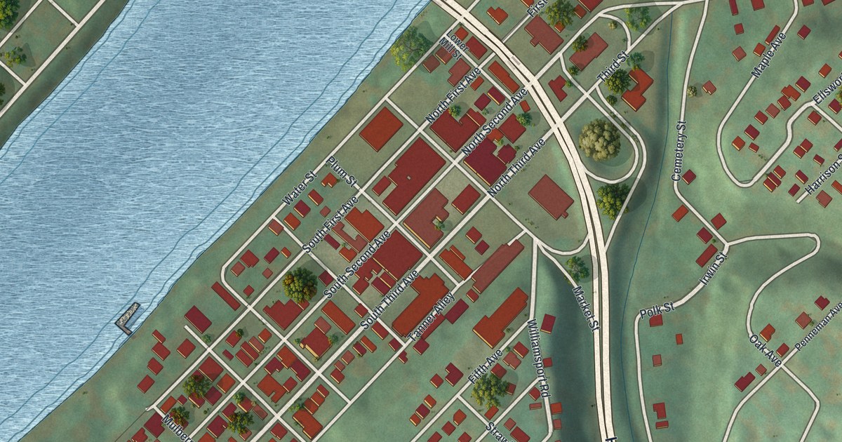 Map of Elizabeth Borough, Allegheny County, Pennsylvania in 2026