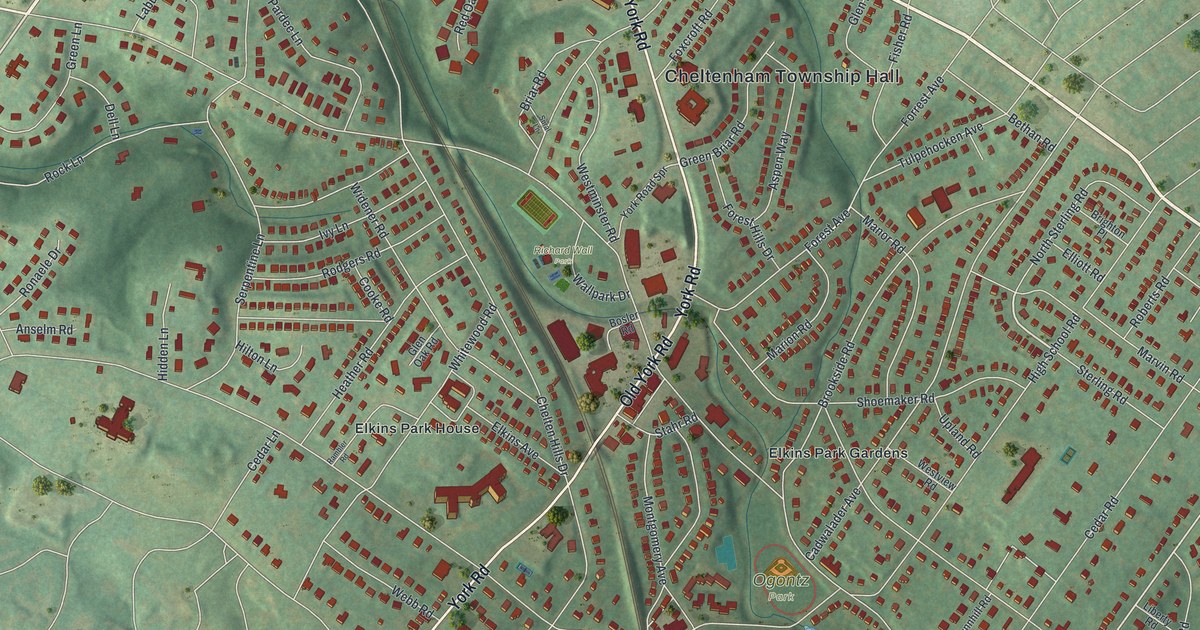 Map of Elkins Park, Pennsylvania in 2026