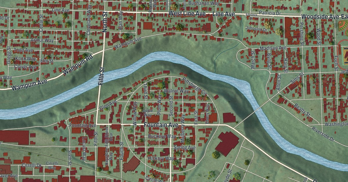 Map of Ellwood City, Pennsylvania in 2026