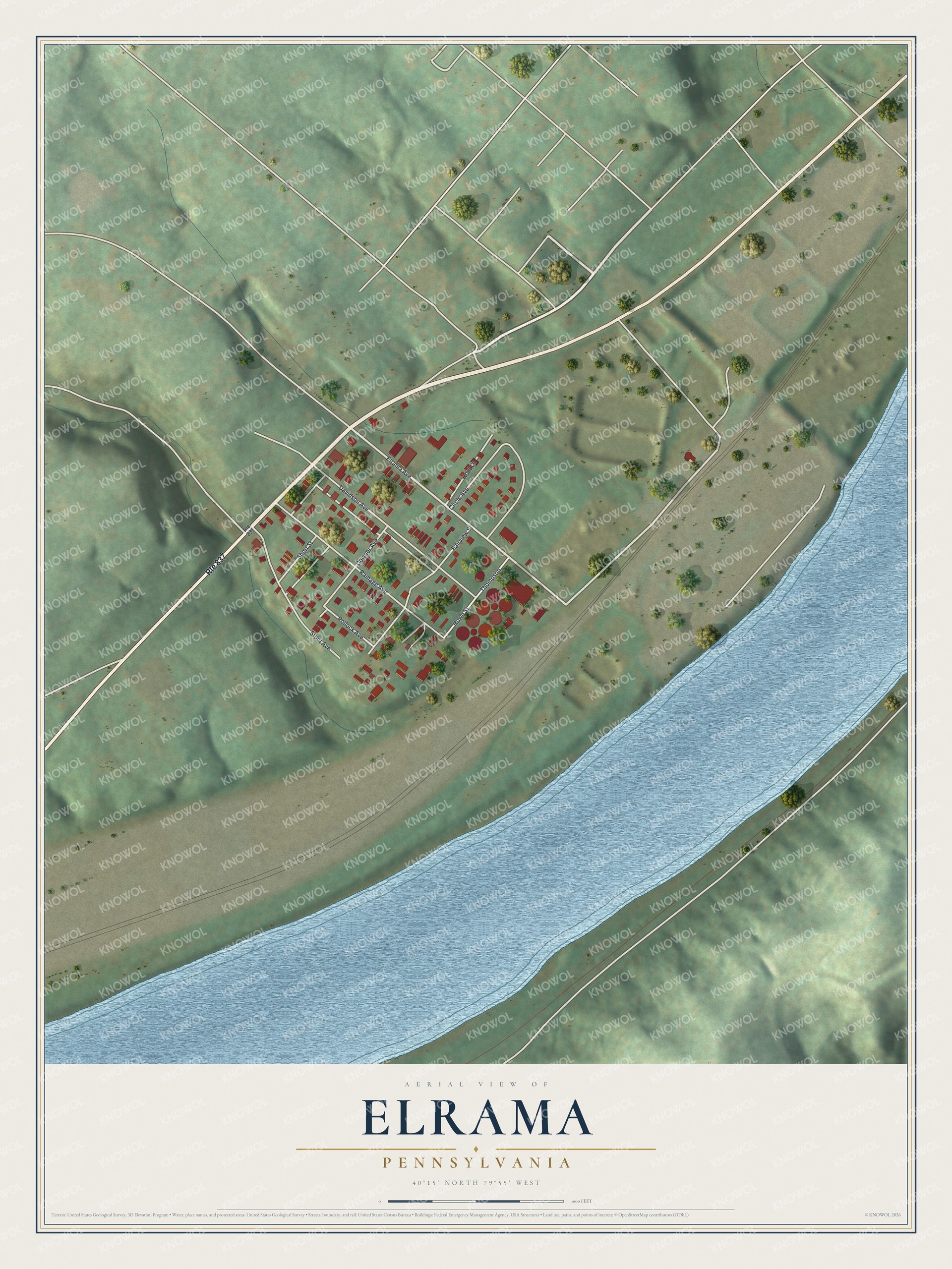 Watermarked full-map preview of Elrama, Pennsylvania