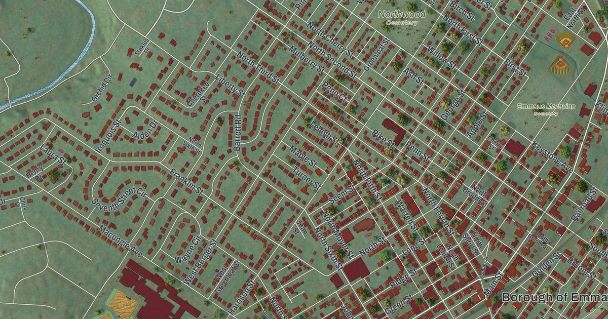 Map of Emmaus, Pennsylvania in 2026