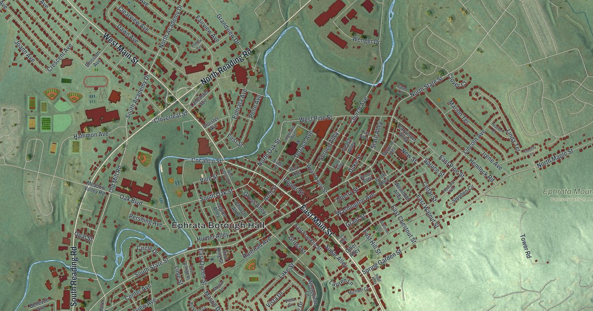 Map of Ephrata Borough, Pennsylvania in 2026