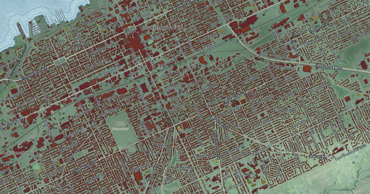 Map of Erie, Pennsylvania in 2026
