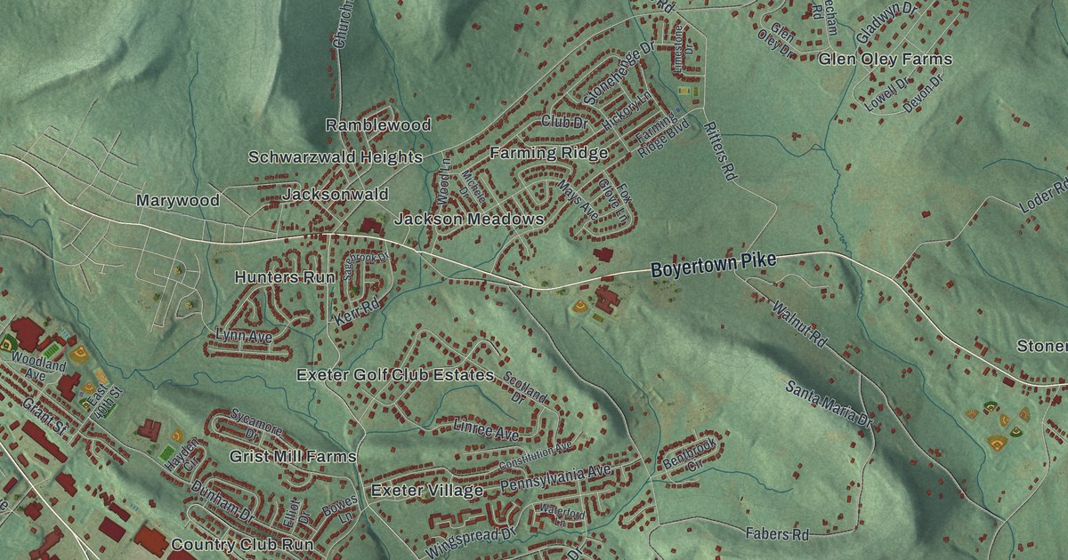 Map of Exeter, Berks County, Pennsylvania in 2026