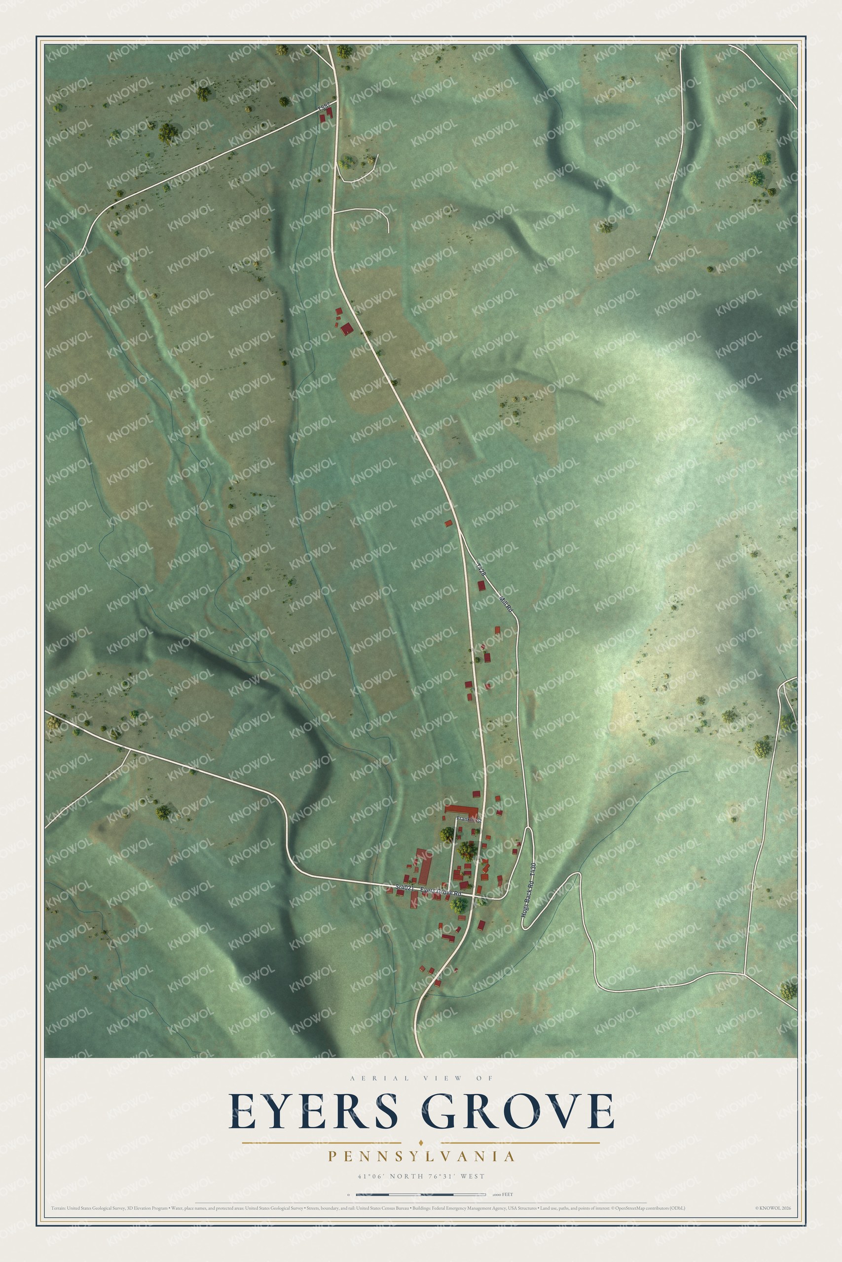 Watermarked full-map preview of Eyers Grove, Pennsylvania