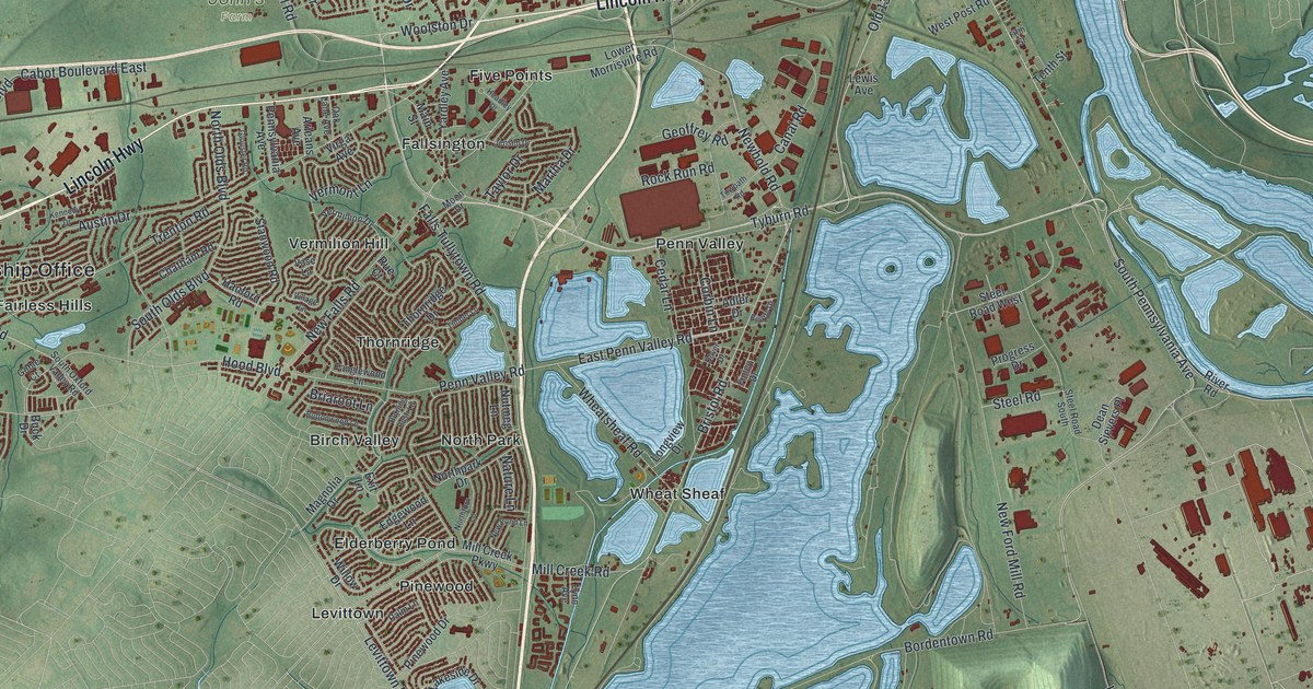 Map of Falls, Bucks County, Pennsylvania in 2026