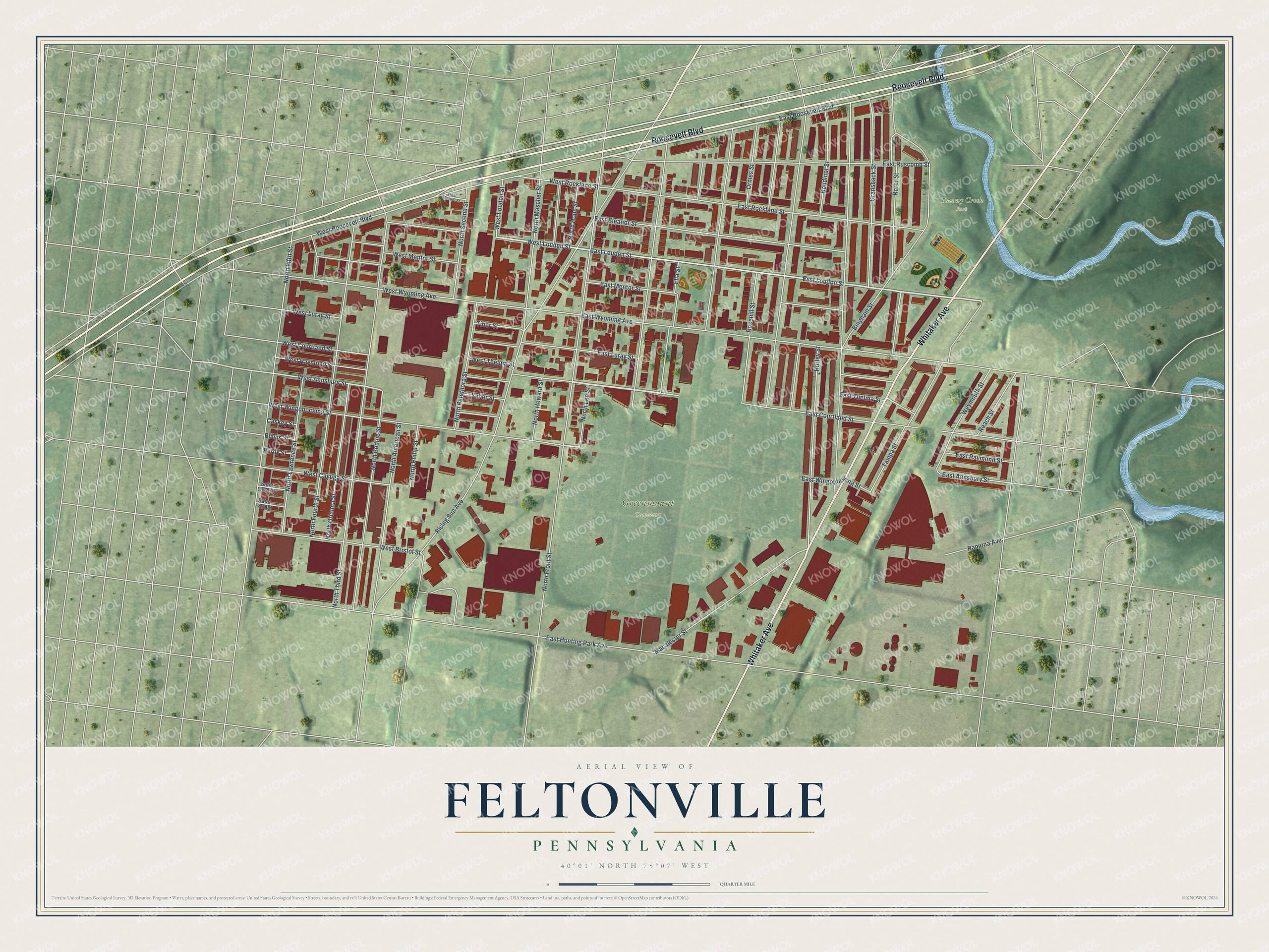 Watermarked full-map preview of Feltonville, Pennsylvania