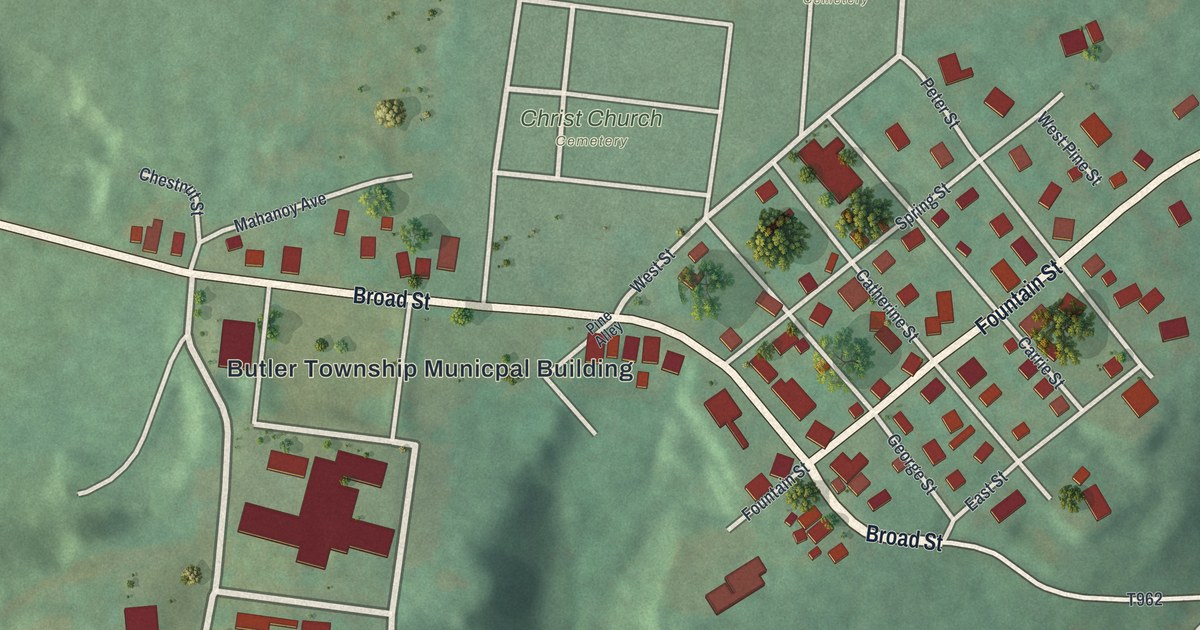 Map of Fountain Springs, Pennsylvania in 2026