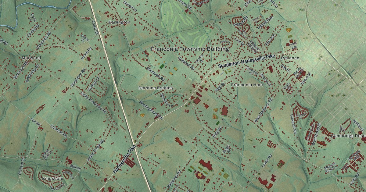 Map of Franconia, Pennsylvania in 2026