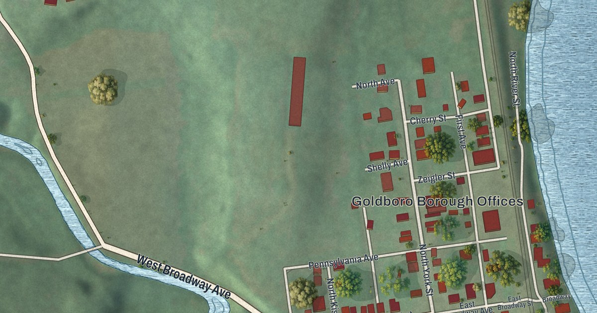 Map of Goldsboro, Pennsylvania in 2026