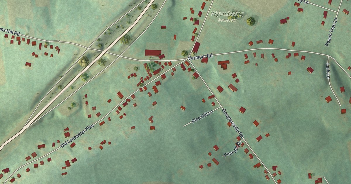 Map of Gouglersville, Pennsylvania in 2026