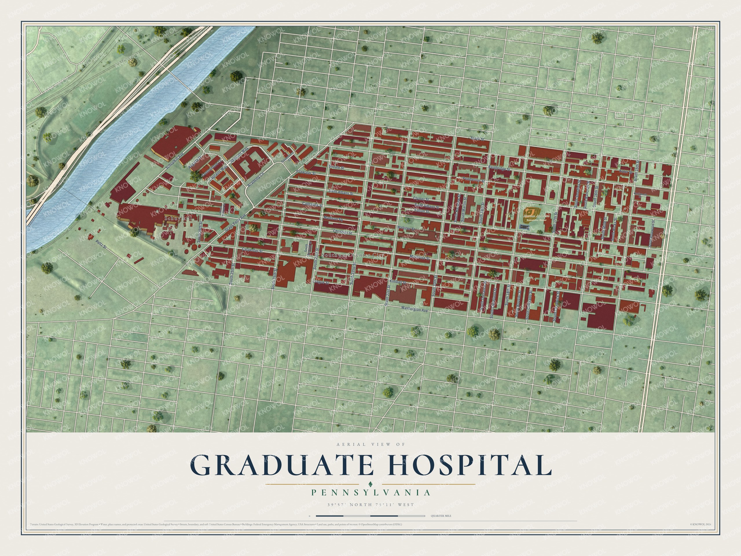 Watermarked full-map preview of Graduate Hospital, Pennsylvania