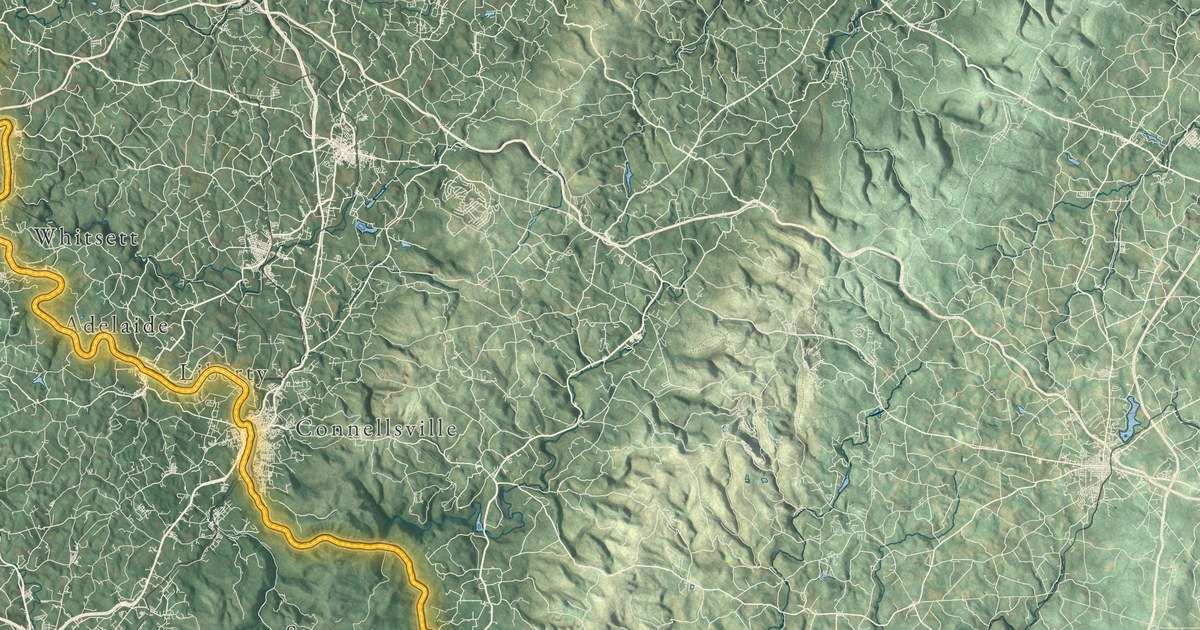 Detailed Map of the Great Allegheny Passage, Pennsylvania