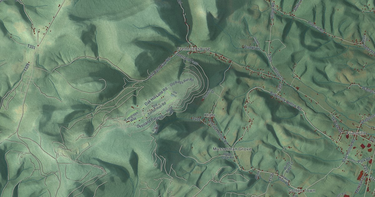 Map of Greenfield, Blair County, Pennsylvania in 2026