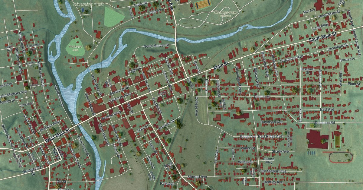 Map of Greenville, Mercer County, Pennsylvania in 2026