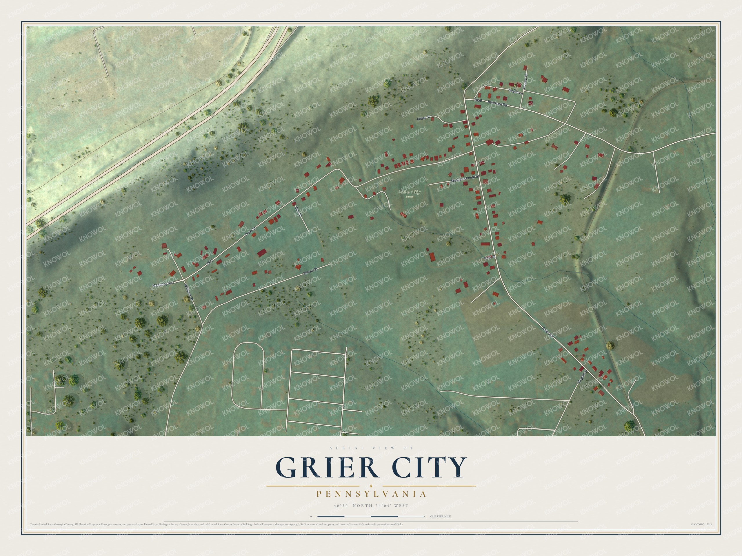 Watermarked full-map preview of Grier City, Pennsylvania