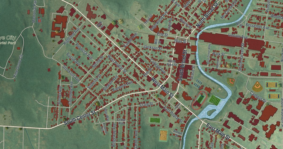 Map of Grove City, Pennsylvania in 2026