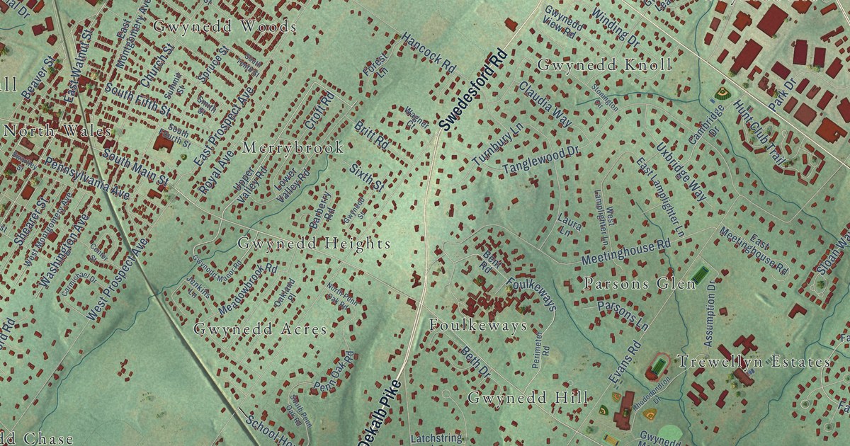 Detailed Map of Gwynedd, Pennsylvania