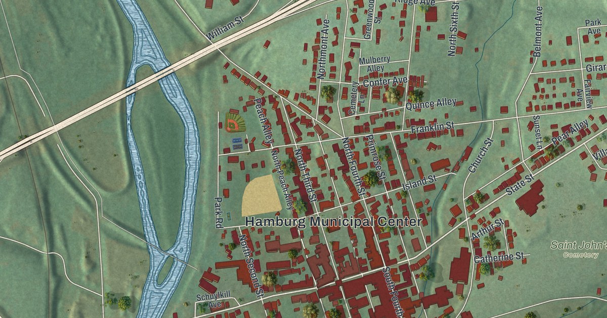 Map of Hamburg, Pennsylvania in 2026