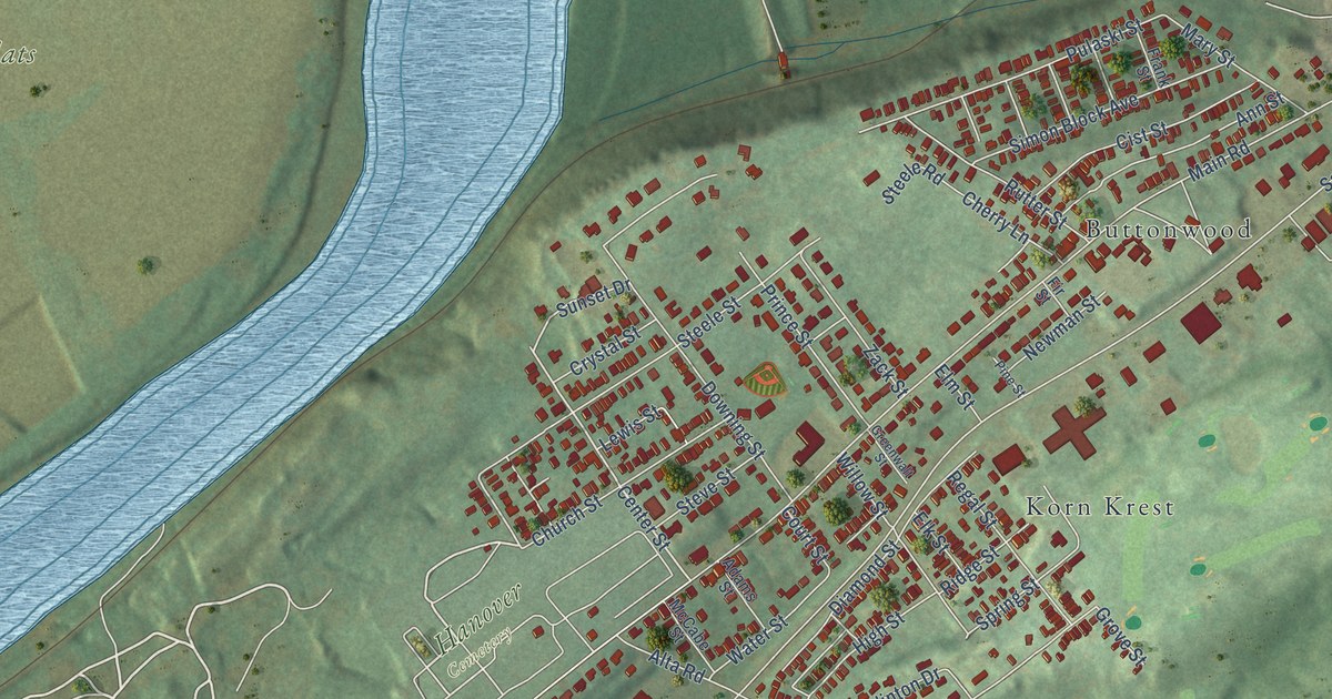 Detailed Map of Hanover Green, Pennsylvania