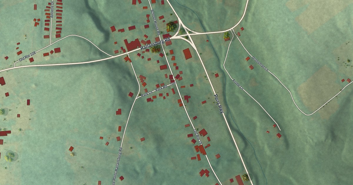 Map of Harlansburg, Pennsylvania in 2026