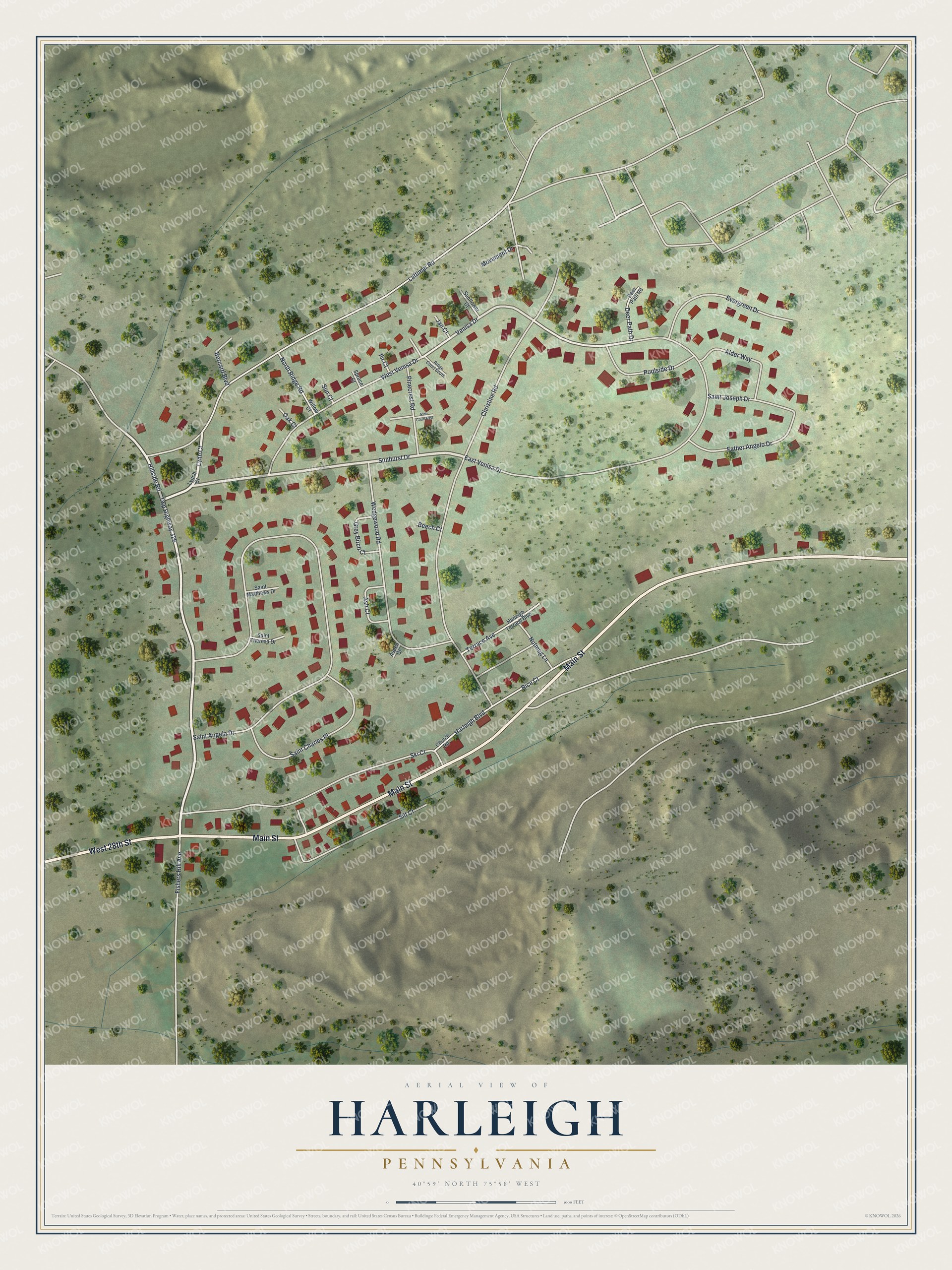 Watermarked full-map preview of Harleigh, Pennsylvania