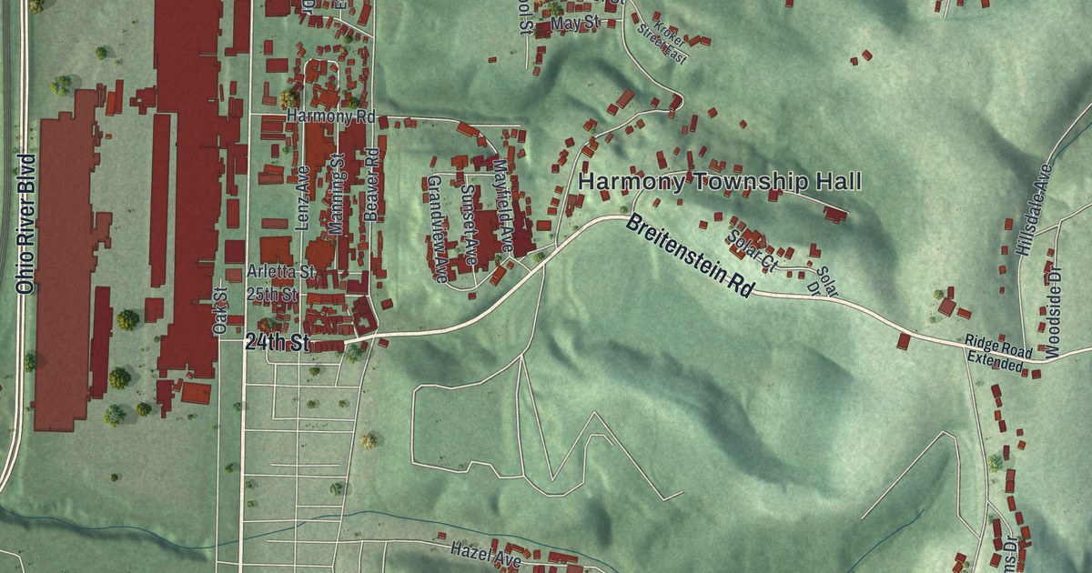 Map of Harmony, Beaver County, Pennsylvania in 2026