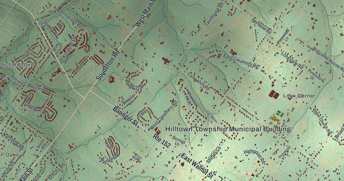 Map of Hilltown, Pennsylvania in 2026