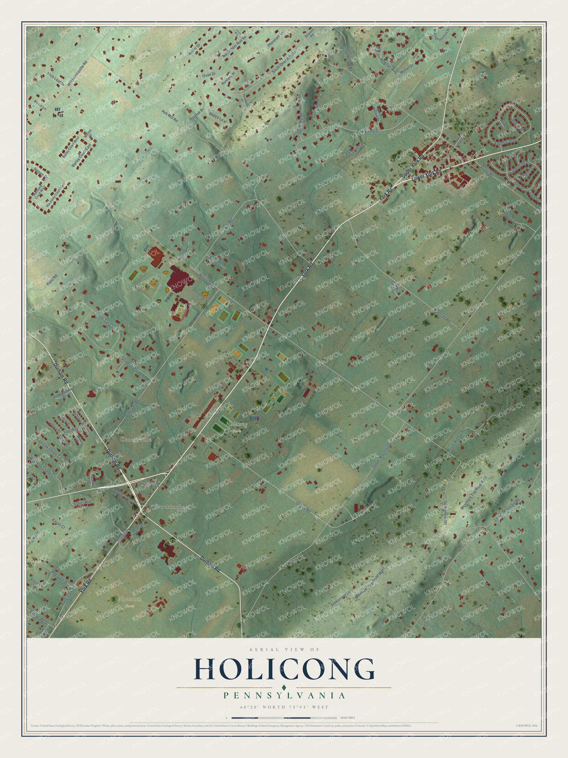 Watermarked full-map preview of Holicong, Pennsylvania