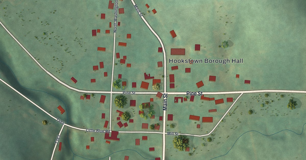 Map of Hookstown, Pennsylvania in 2026