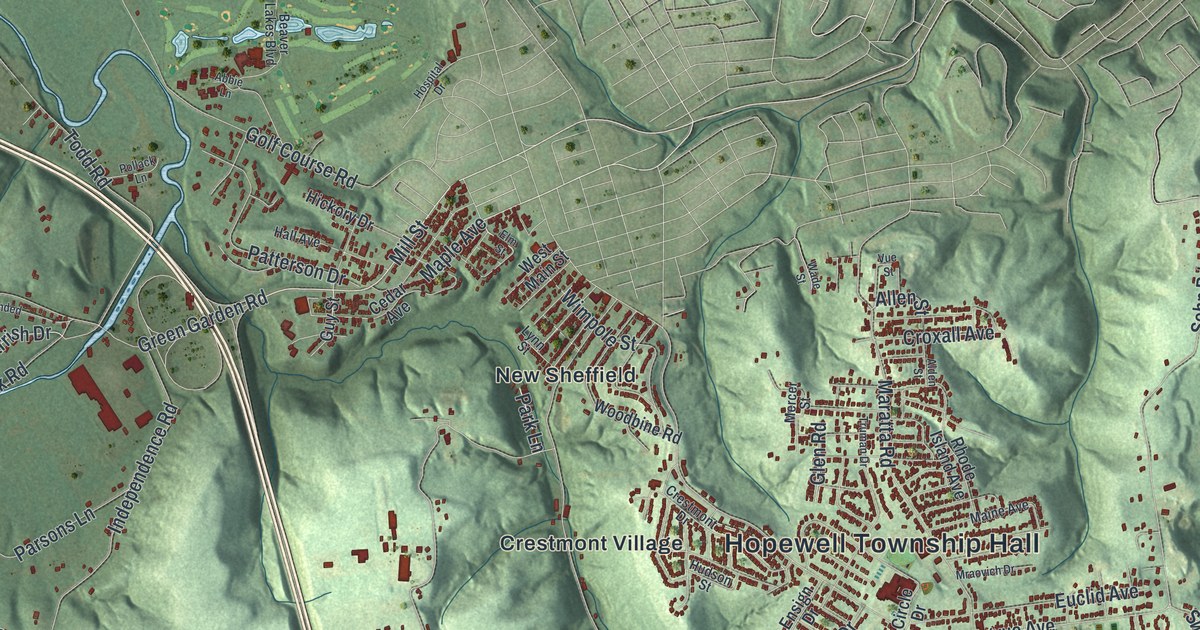 Map of Hopewell, Beaver County, Pennsylvania in 2026