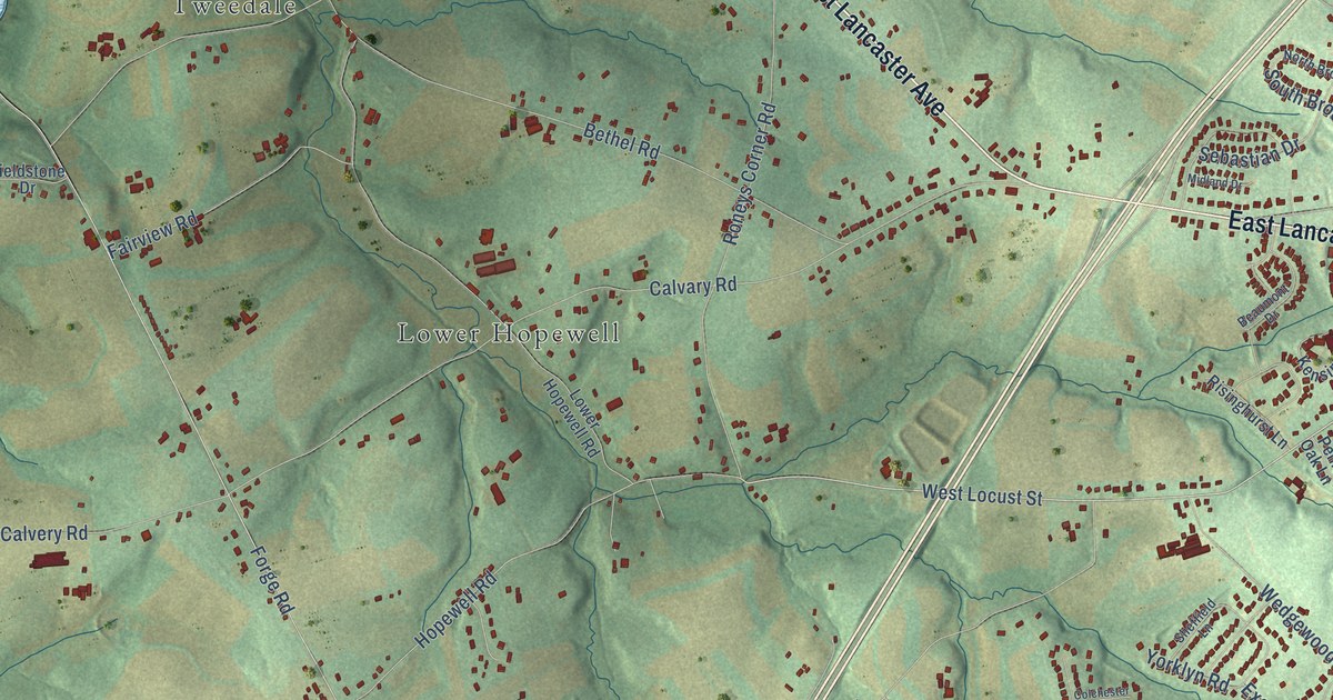 Detailed Map of Hopewell, Chester County, Pennsylvania