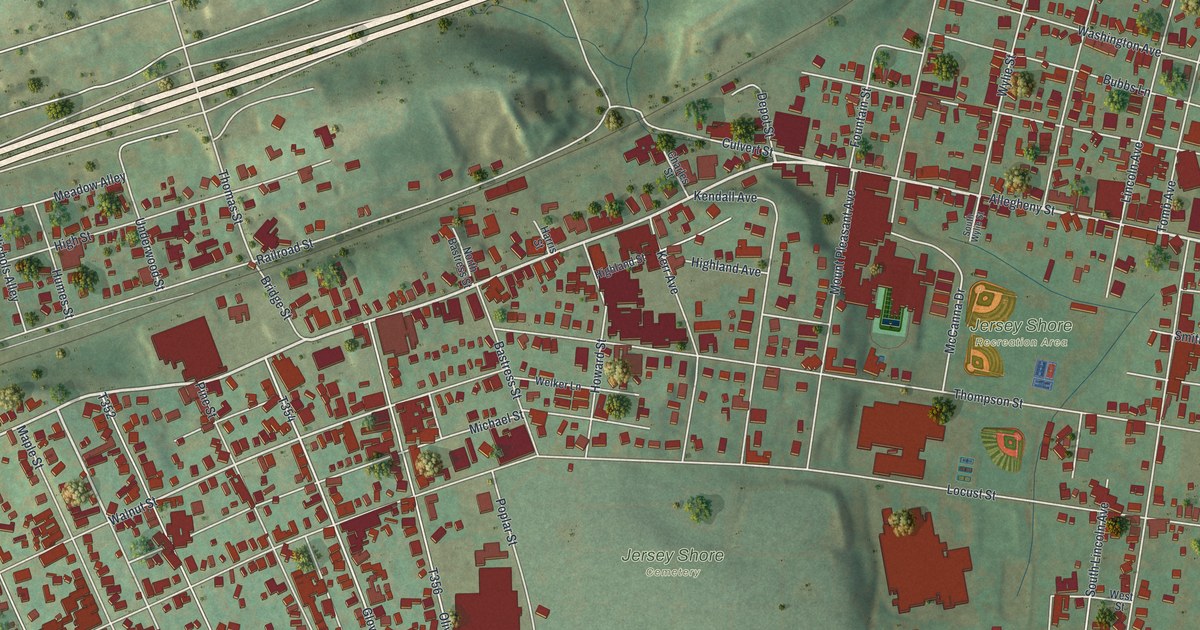 Map of Jersey Shore, Pennsylvania in 2026