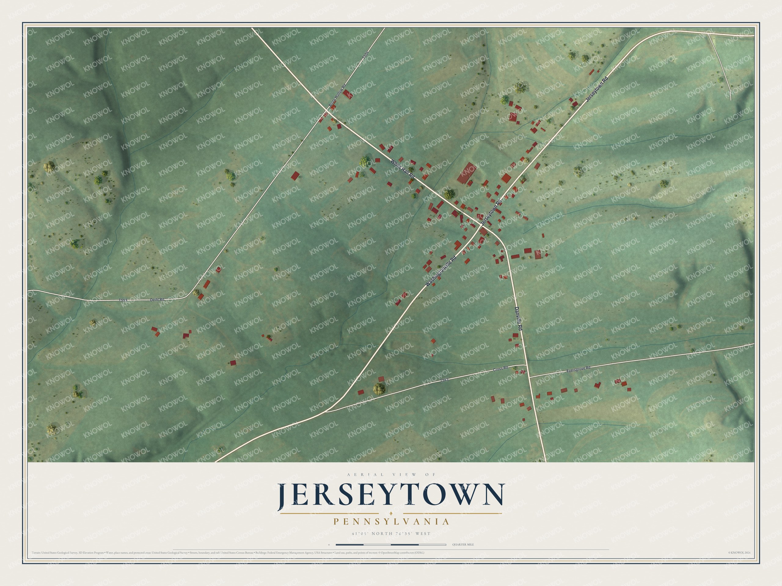Watermarked full-map preview of Jerseytown, Pennsylvania