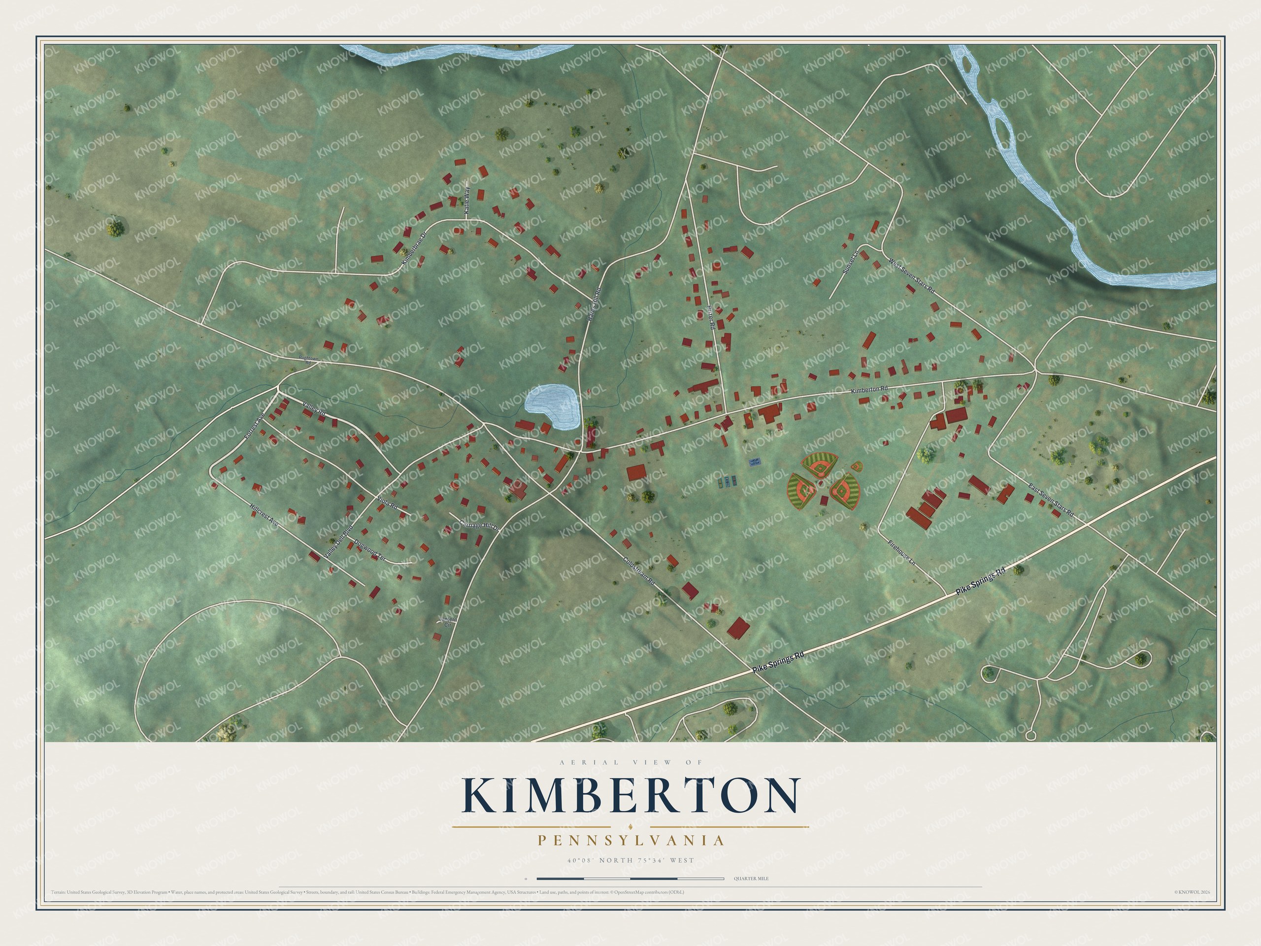 Watermarked full-map preview of Kimberton, Pennsylvania