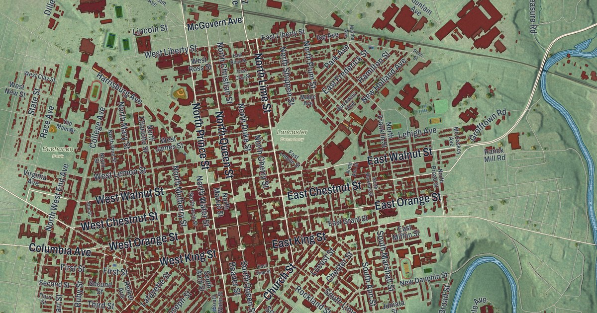 Map of Lancaster City, Lancaster County, Pennsylvania in 2026